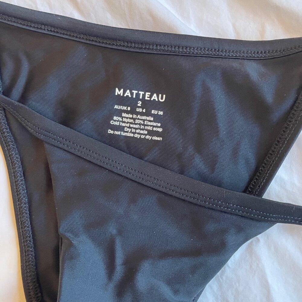 Nwt Matteau Petite Triangle Top And Bottom, Black… - image 8
